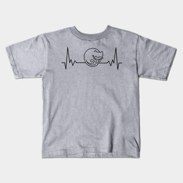 Heartbeat cat design Kids T-Shirt by Apparels2022